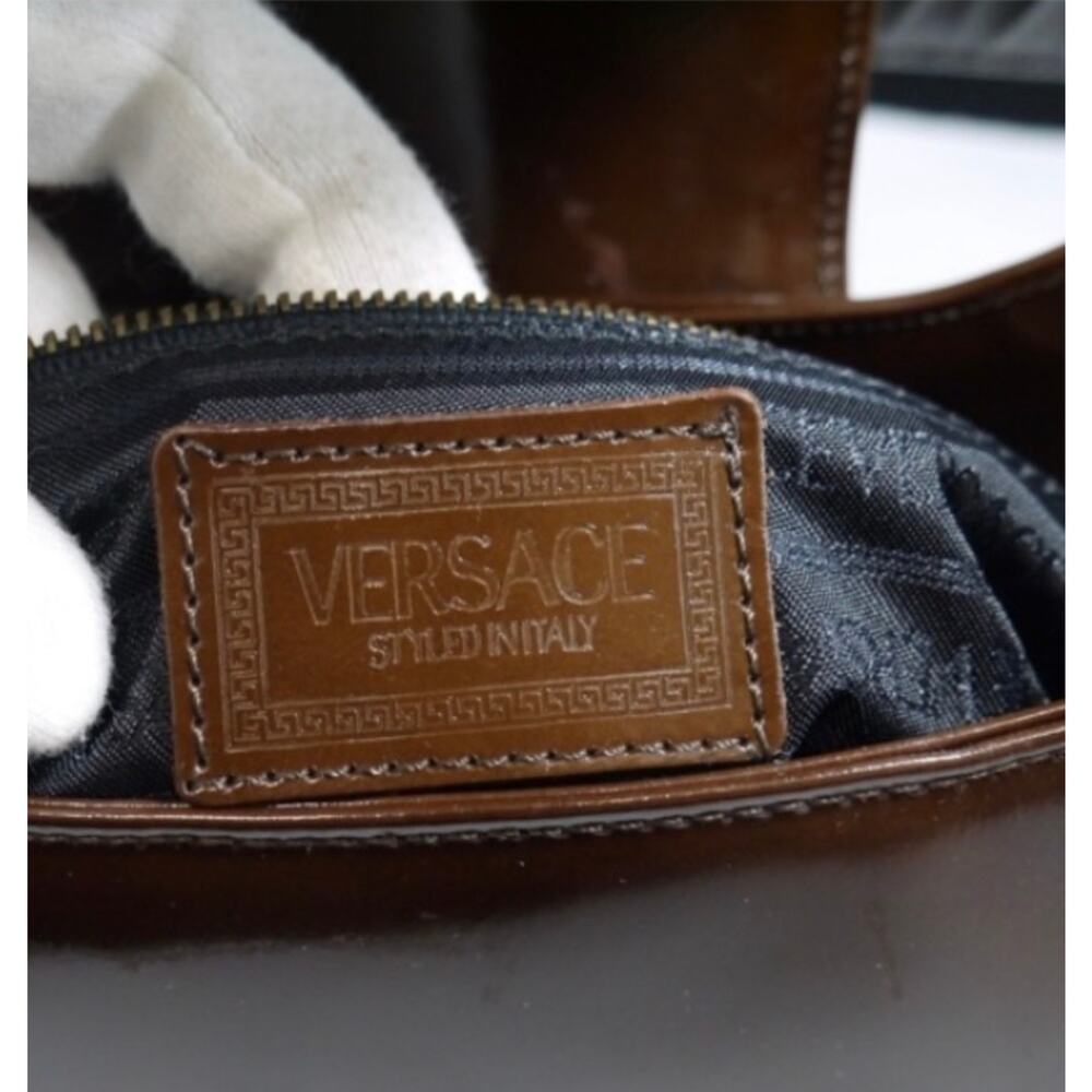 Versace Leather Shoulder Bag in Dark Brown with COA - Picture 5 of 8